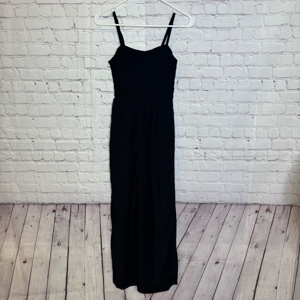 GAP Black Ruched Top Jumpsuit with Spaghetti Straps Size XS